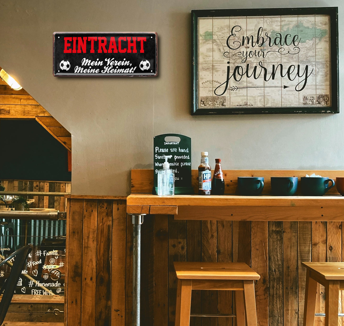 Blechschild ''Eintracht Mein Verein, meine Heimat'' 28x12cm