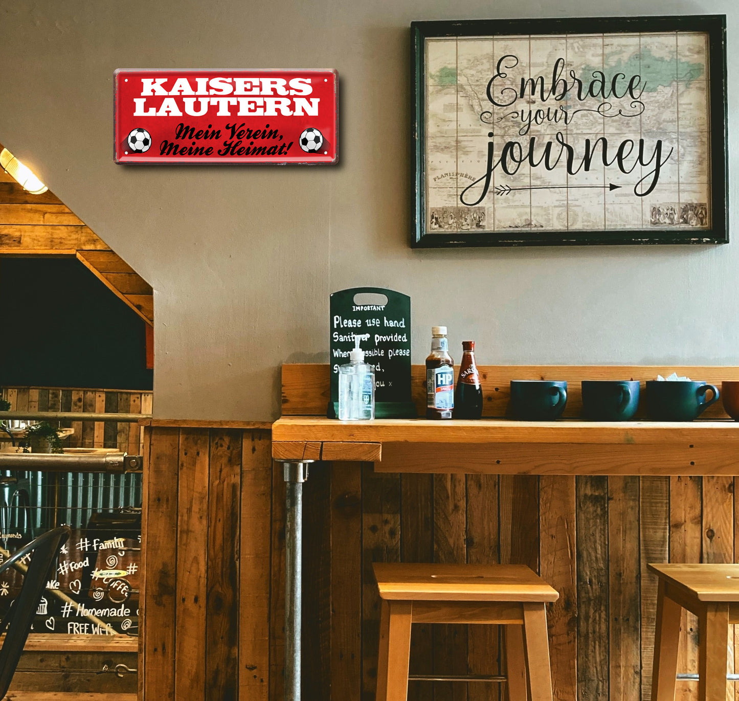 Blechschild ''Kaiserslautern Mein Verein, meine Heimat'' 28x12cm