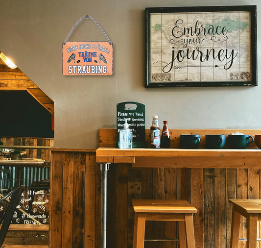 Blechschild ''Träume von Straubing Hockey'' 18x12cm