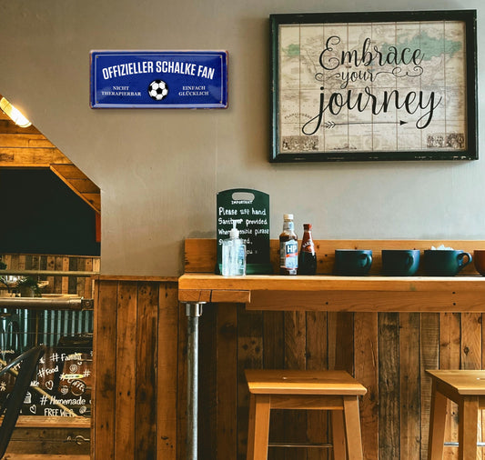 Blechschild ''Offizieller Schalke Fan'' 28x12cm