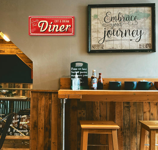 Blechschild ''Eat&Drink Diner'' 28x12cm
