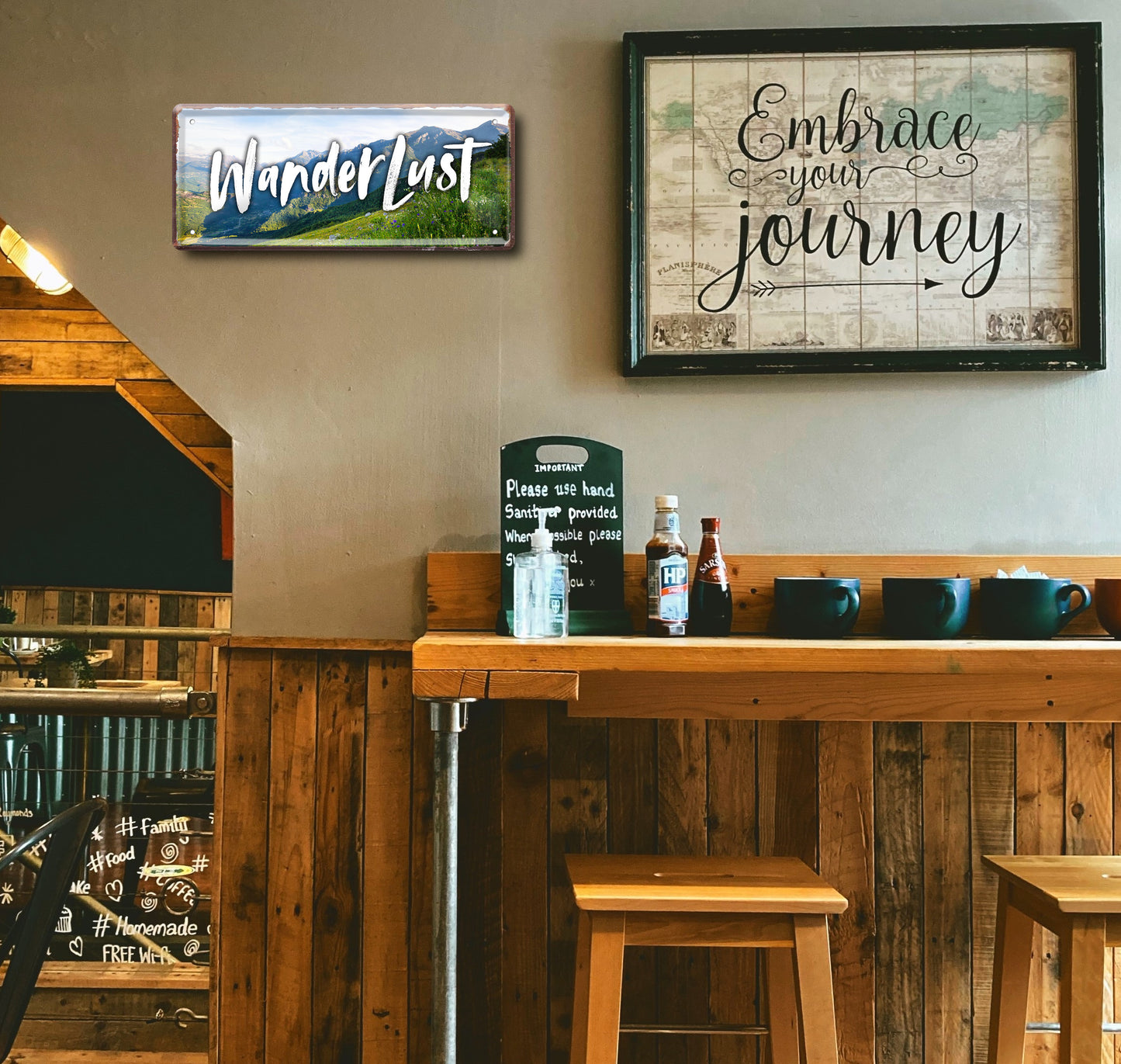 Blechschild ''Wander Lust'' 28x12cm