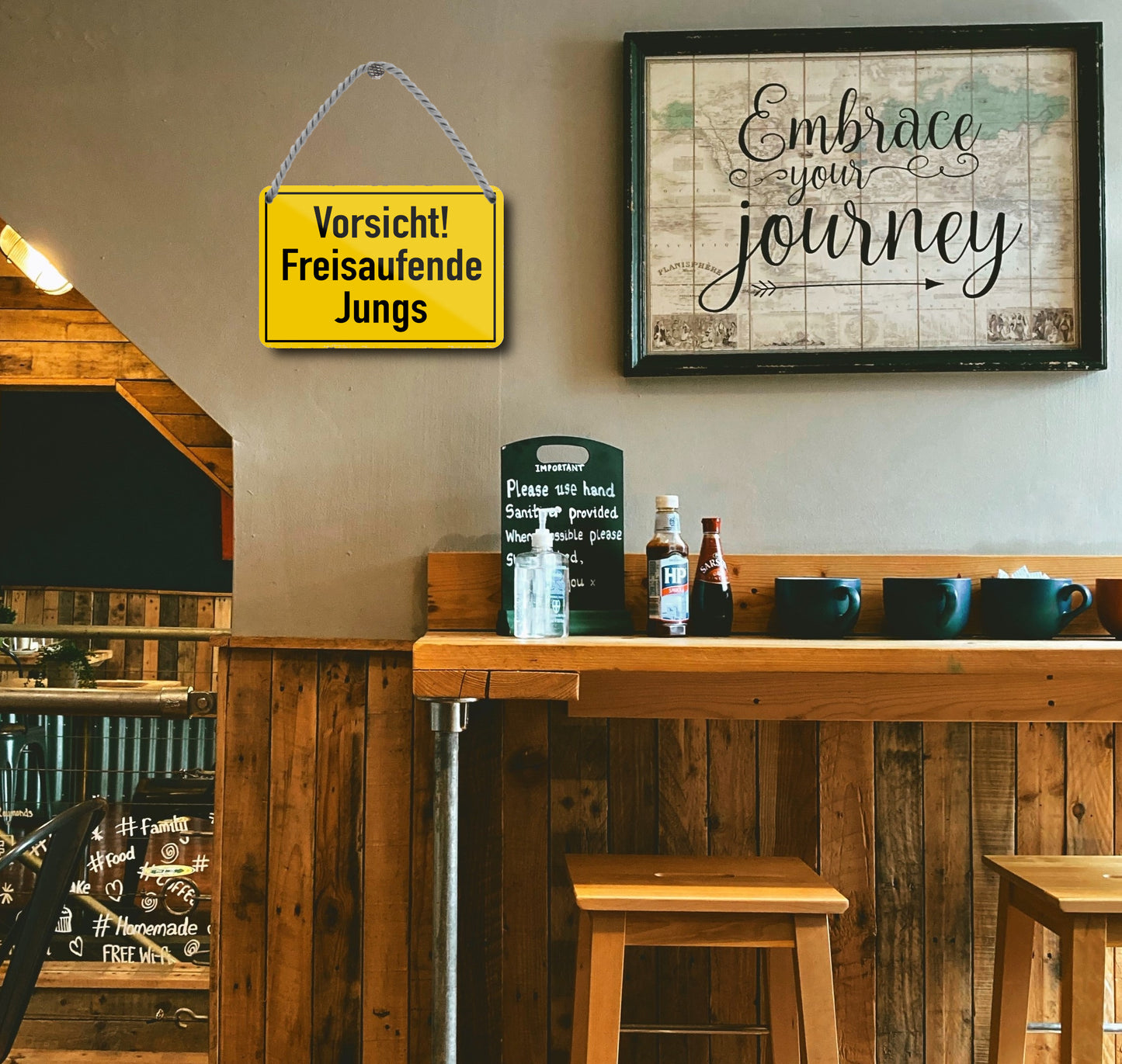 Blechschild ''Vorsicht freilaufende Jungs'' 18x12cm