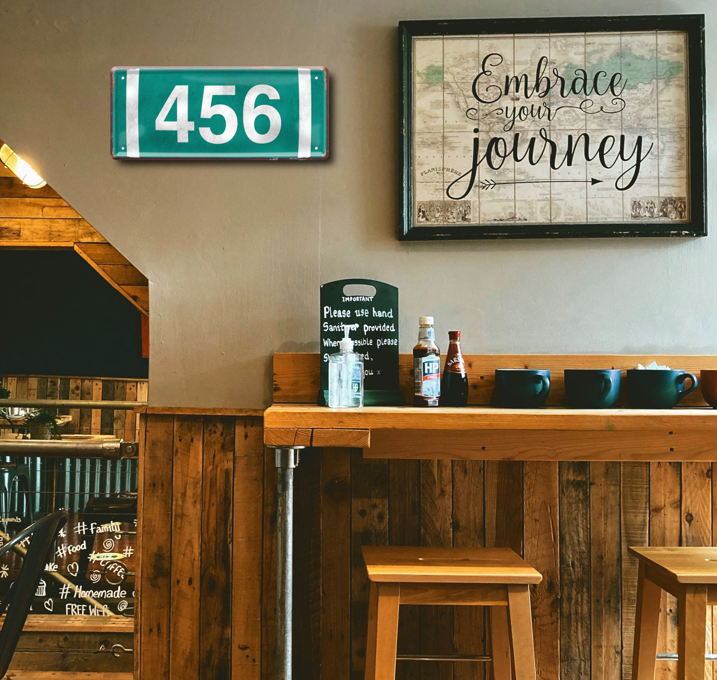 Blechschild ''456 (Engelszahl)'' 28x12cm