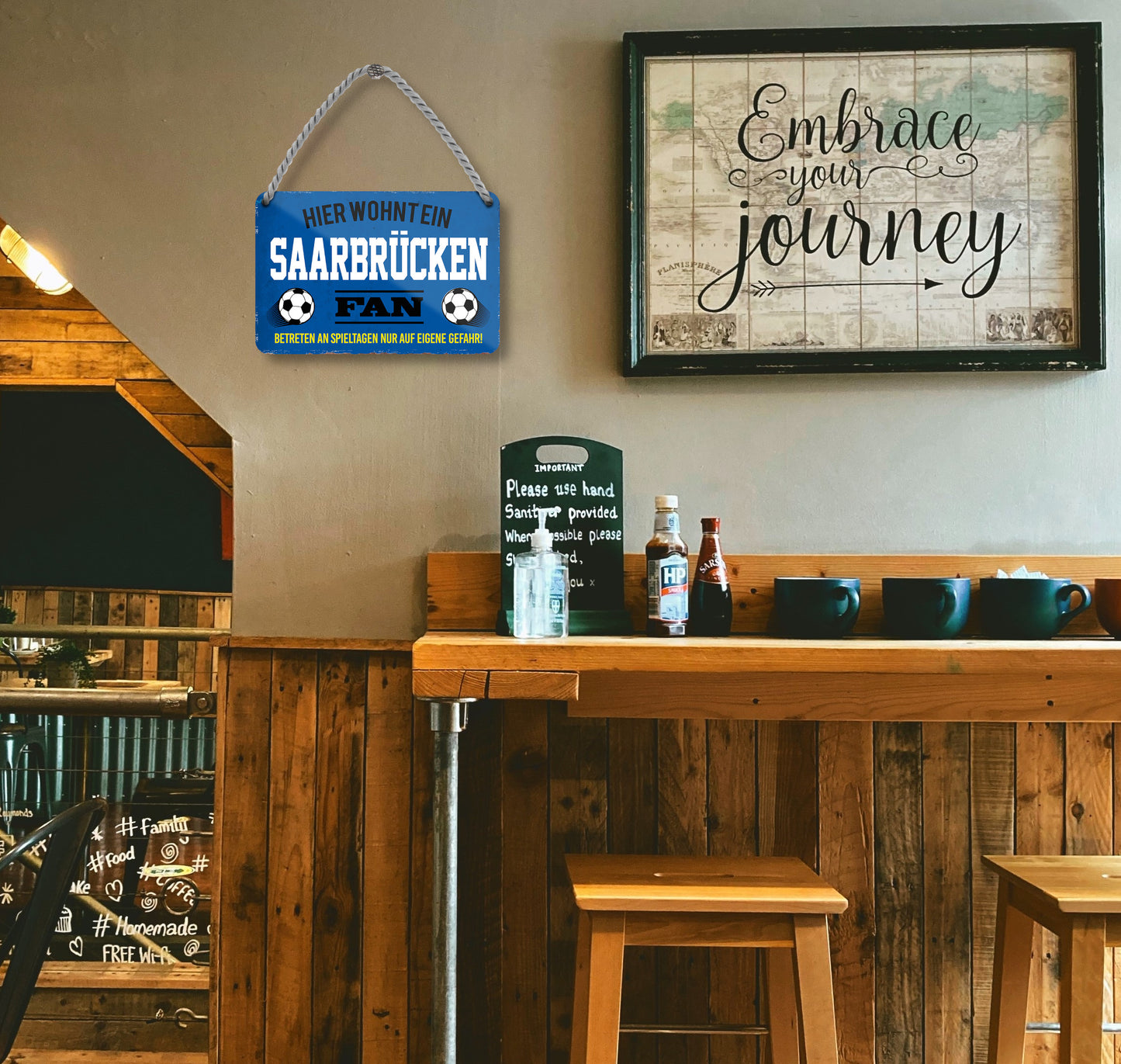 Blechschild ''Saarbrücken Fan'' 18x12cm