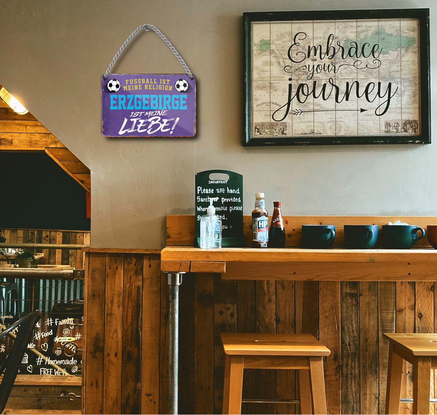 Tin sign "Erzgebirge is my love!" 18x12cm