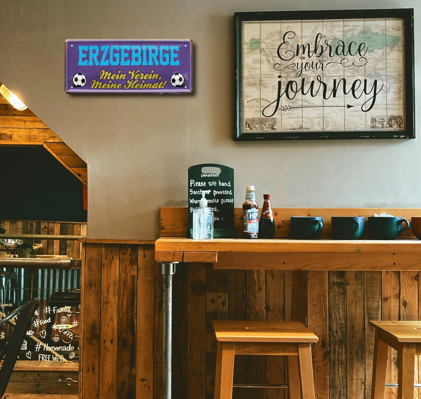 Blechschild ''Erzgebirge Mein Verein, meine Heimat'' 28x12cm