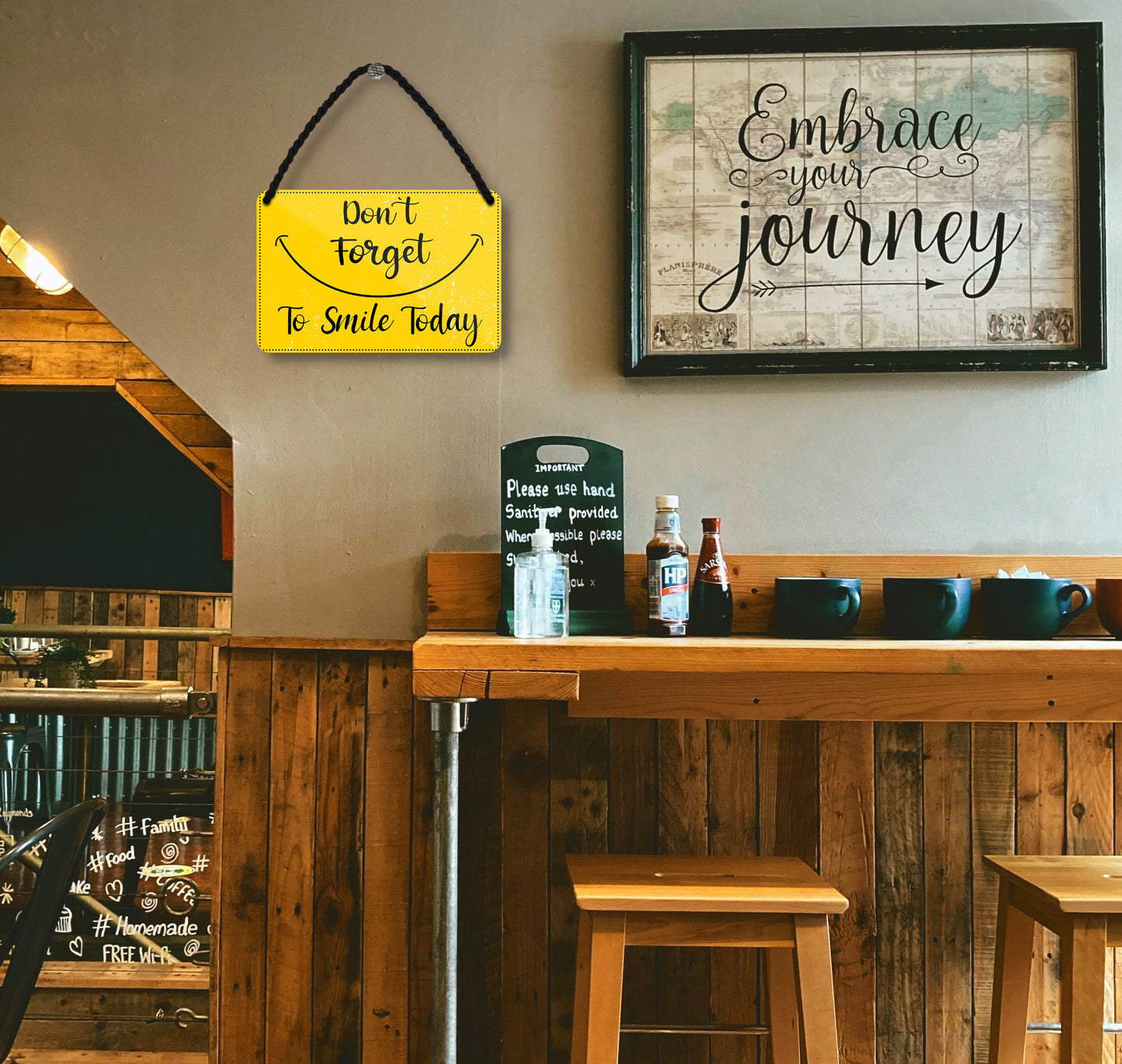 Blechschild ''Dont forget to smile today'' 18x12cm