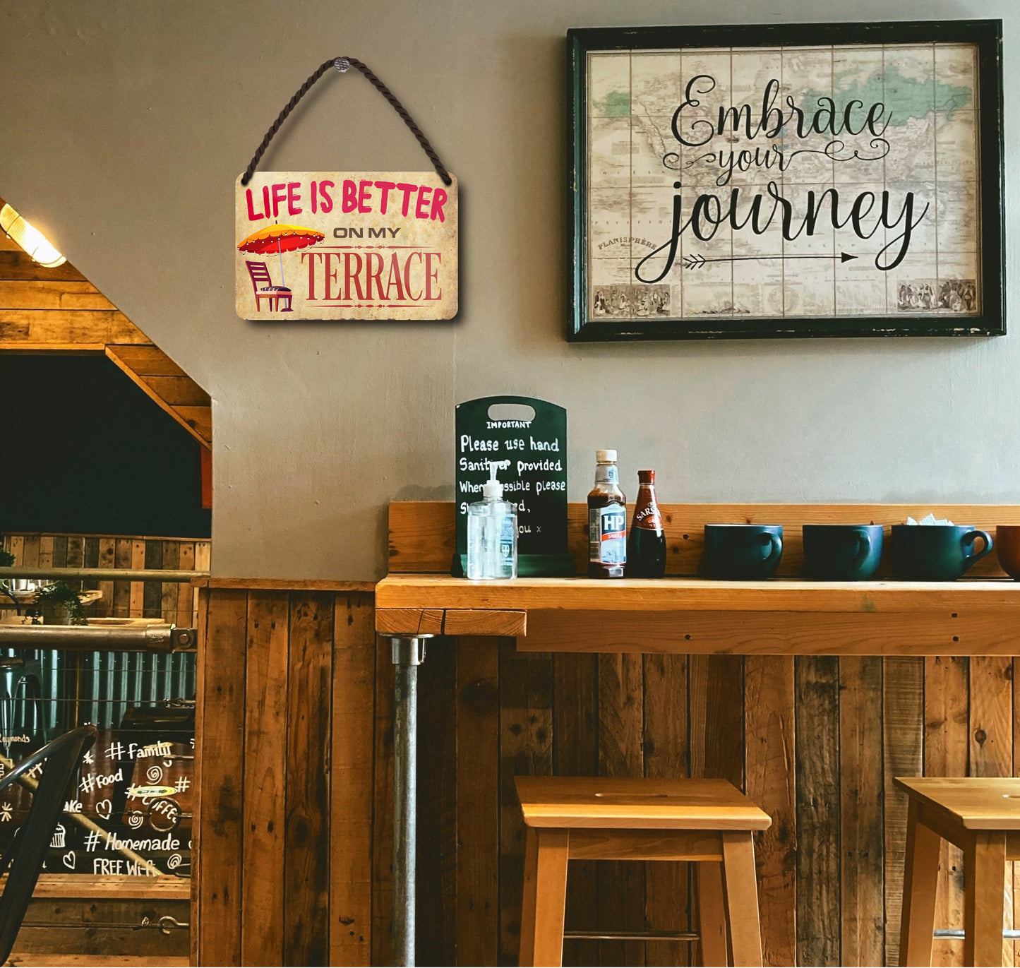 Tin sign "Life is better Terrace" 18x12cm