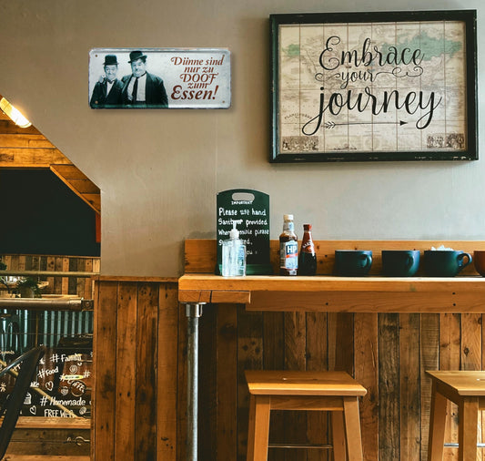 Blechschild ''Dick&Doof Dünne sind nur zu Doof zum essen'' 28x12cm