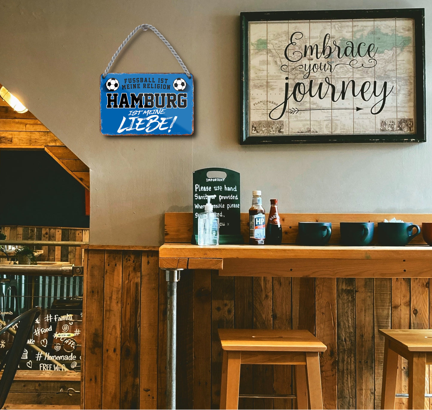 Blechschild ''Hamburg ist meine Liebe!'' 18x12cm