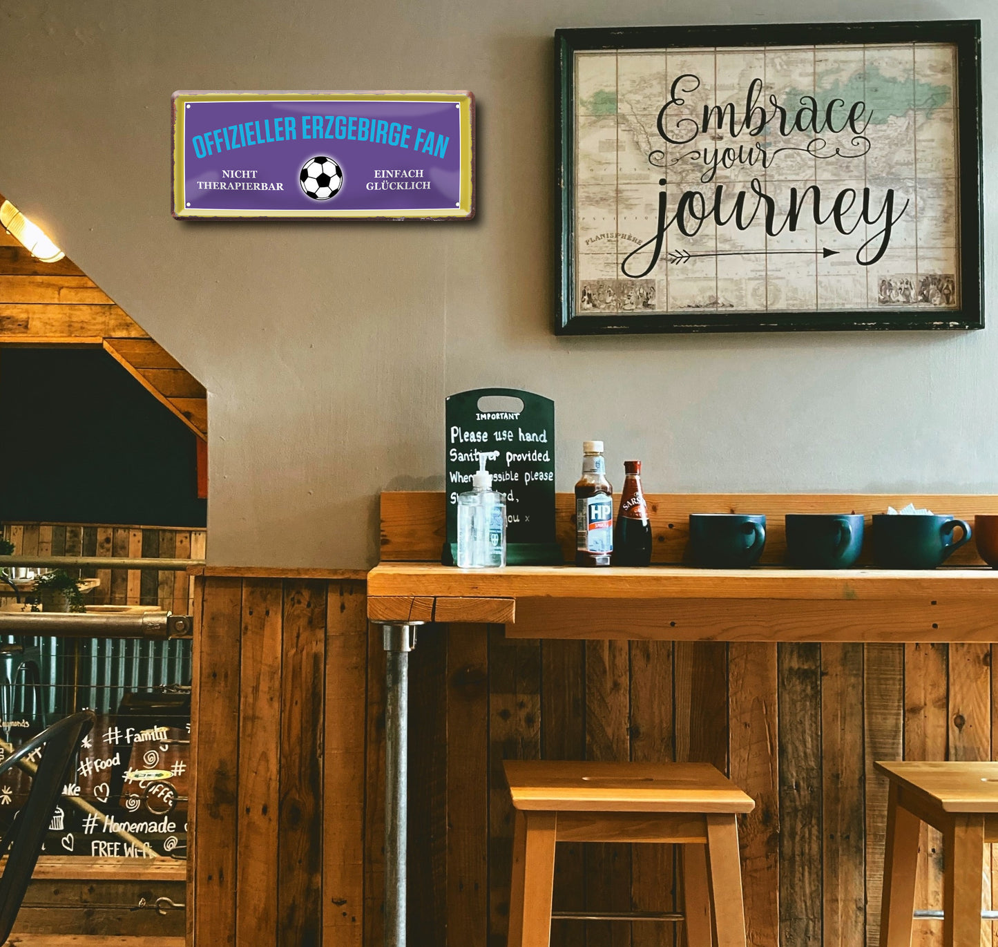 Tin sign "Official Erzgebirge fan" 28x12cm