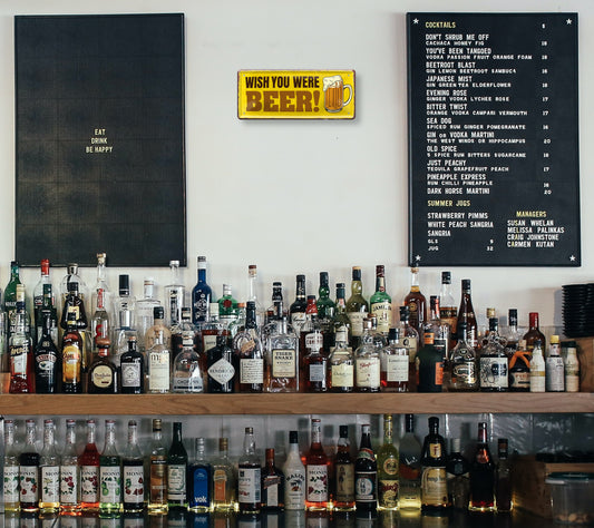 Blechschild ''Wish you were Beer'' 28x12cm