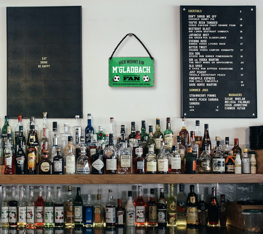 Blechschild ''M´Gladbach Fan'' 18x12cm