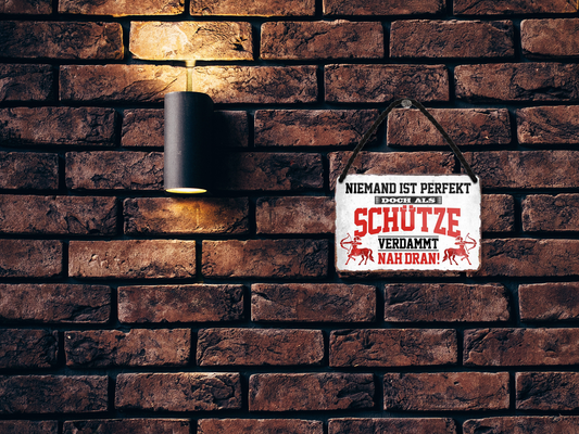 Blechschild ''Schütze nah dran'' 18x12cm