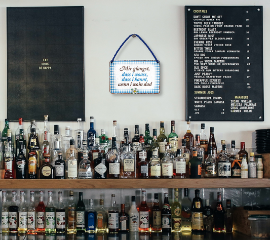 Blechschild ''mir glangst, dass i woass, dass i kannt'' 18x12cm