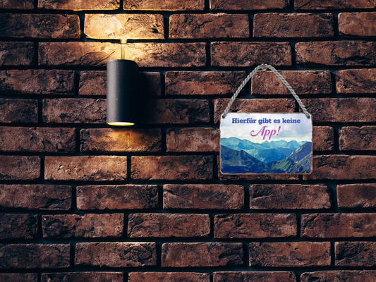 Blechschild ''Hierfür gibt es keine App'' 18x12cm