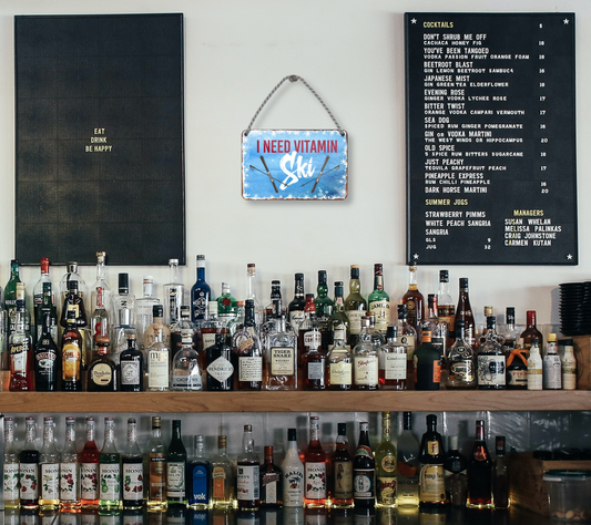 Blechschild ''i need vitamin Ski'' 18x12cm