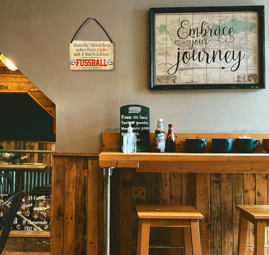 Blechschild ''Manche Menschen schreiben Liebe.. Fussball'' 18x12cm