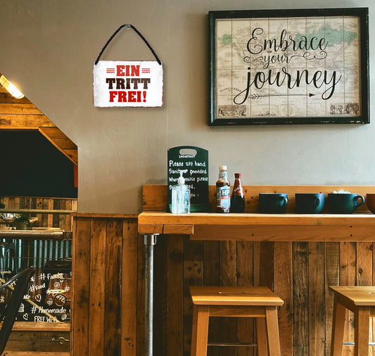 Blechschild ''Ein Tritt frei'' 18x12cm