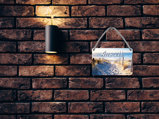 Tin sign "time out (sandy road to the sea)" 18x12cm