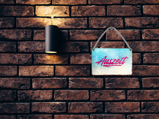 Tin sign "Auszeit (font magenta)" 18x12cm