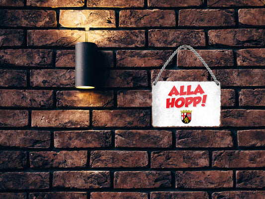 Blechschild ''ALLA HOPP'' 18x12cm