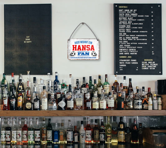 Blechschild ''Hansa Fan'' 18x12cm