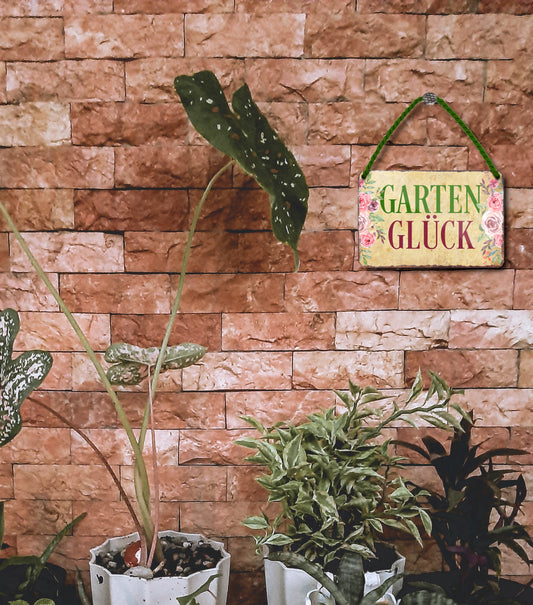 Blechschild ''Garten Glück'' 18x12cm