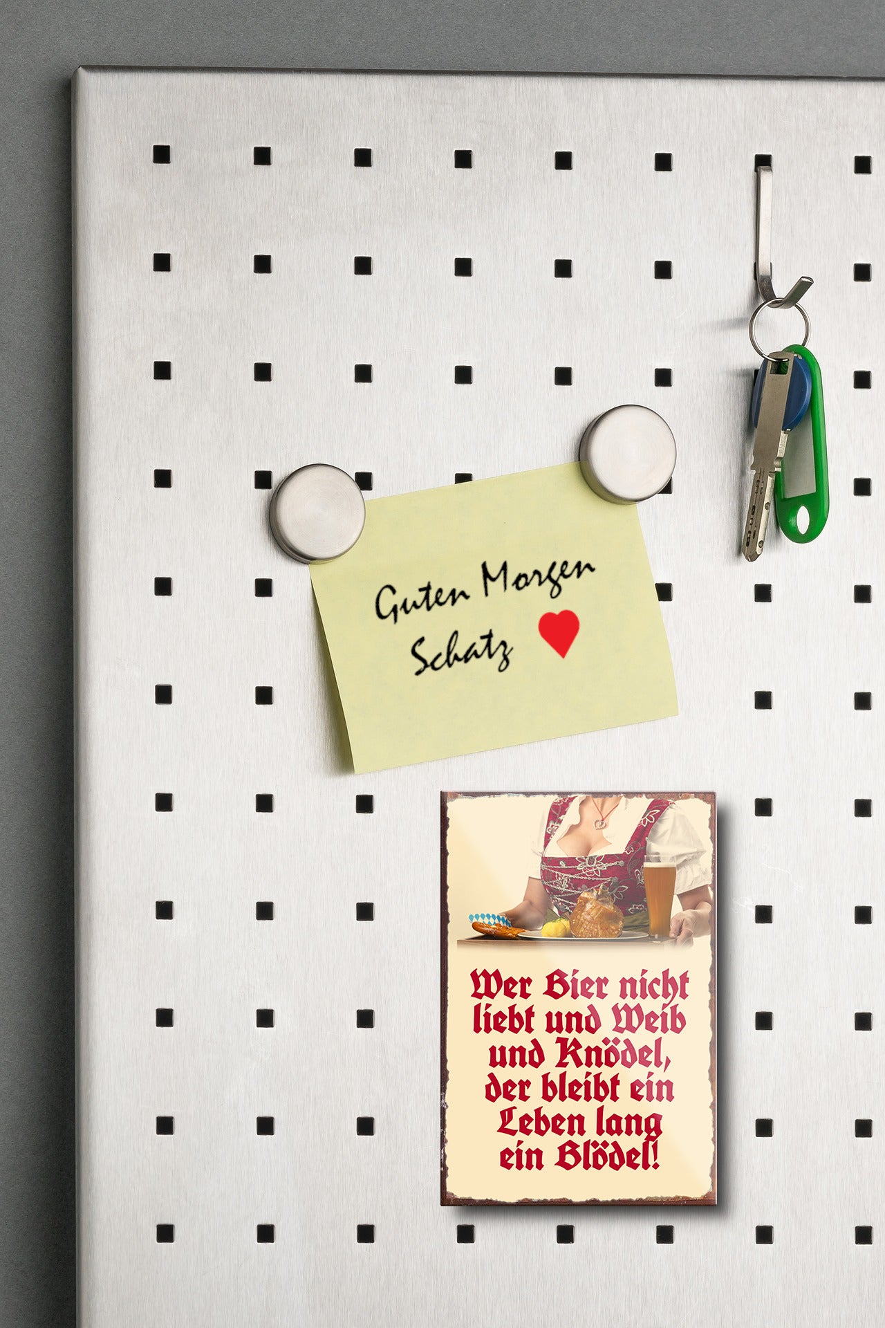 Magnet ''Wer Bier nicht liebt und Weib und Knödel'' 9x6x0,3cm