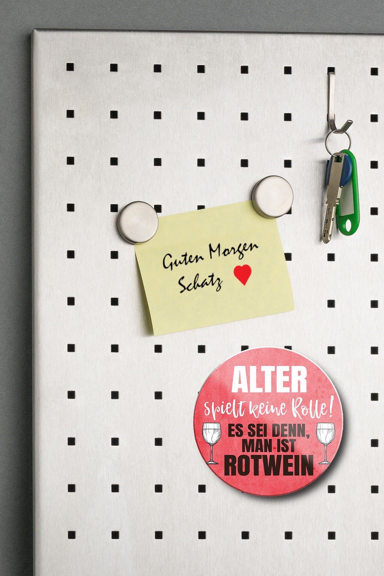 Magnet ''Alter spielt keine Rolle Rotwein'' 8x8x0,3cm