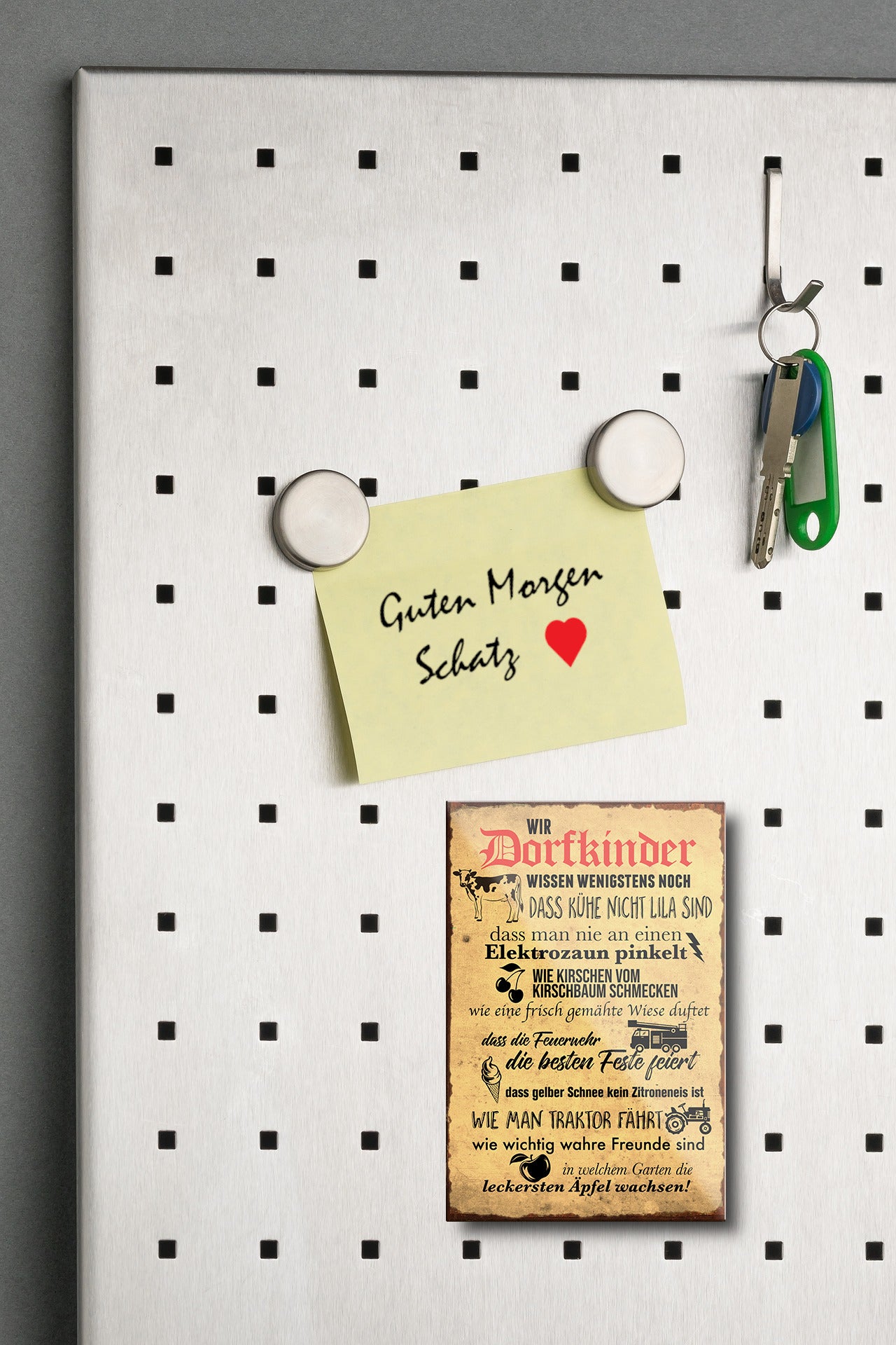 Magnet ''Wir Dorfkinder wissen wenigstens noch'' 9x6x0,3cm