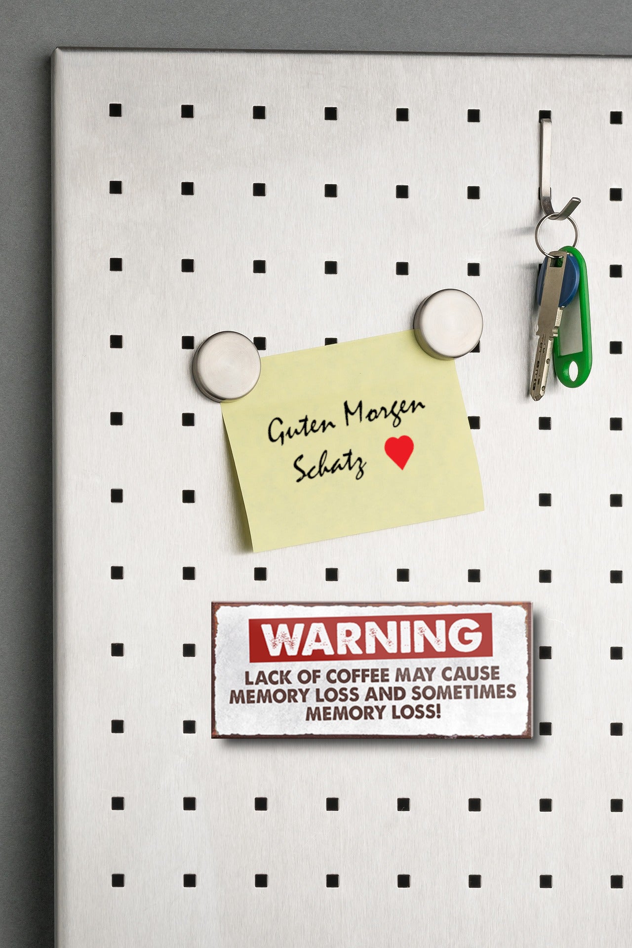 Magnet ''Warning Lack of coffee may cause memory loss'' 9,3x4cm