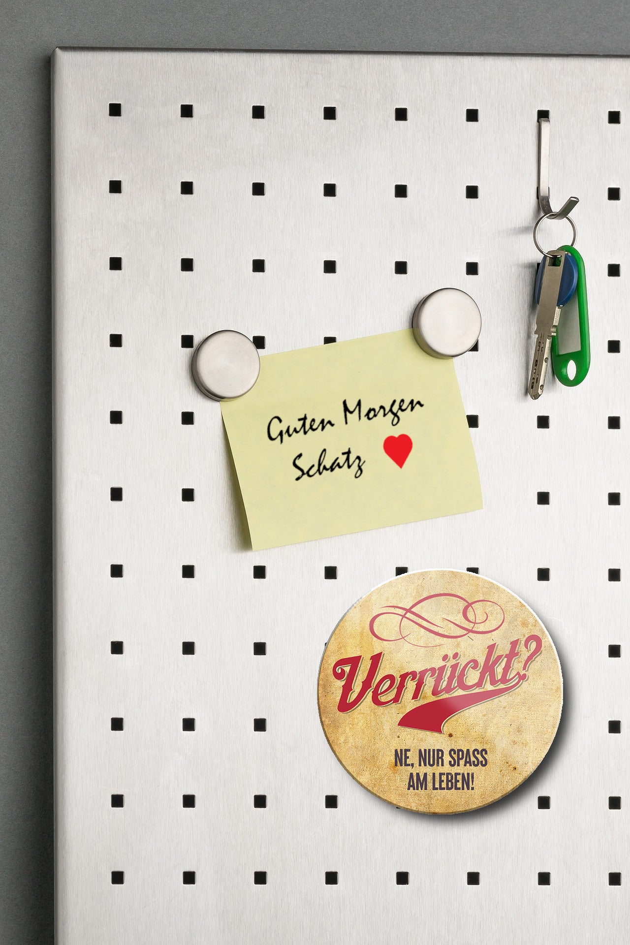 Magnet ''Verrückt. Ne, nur Spass am Leben'' 8x8x0,3cm