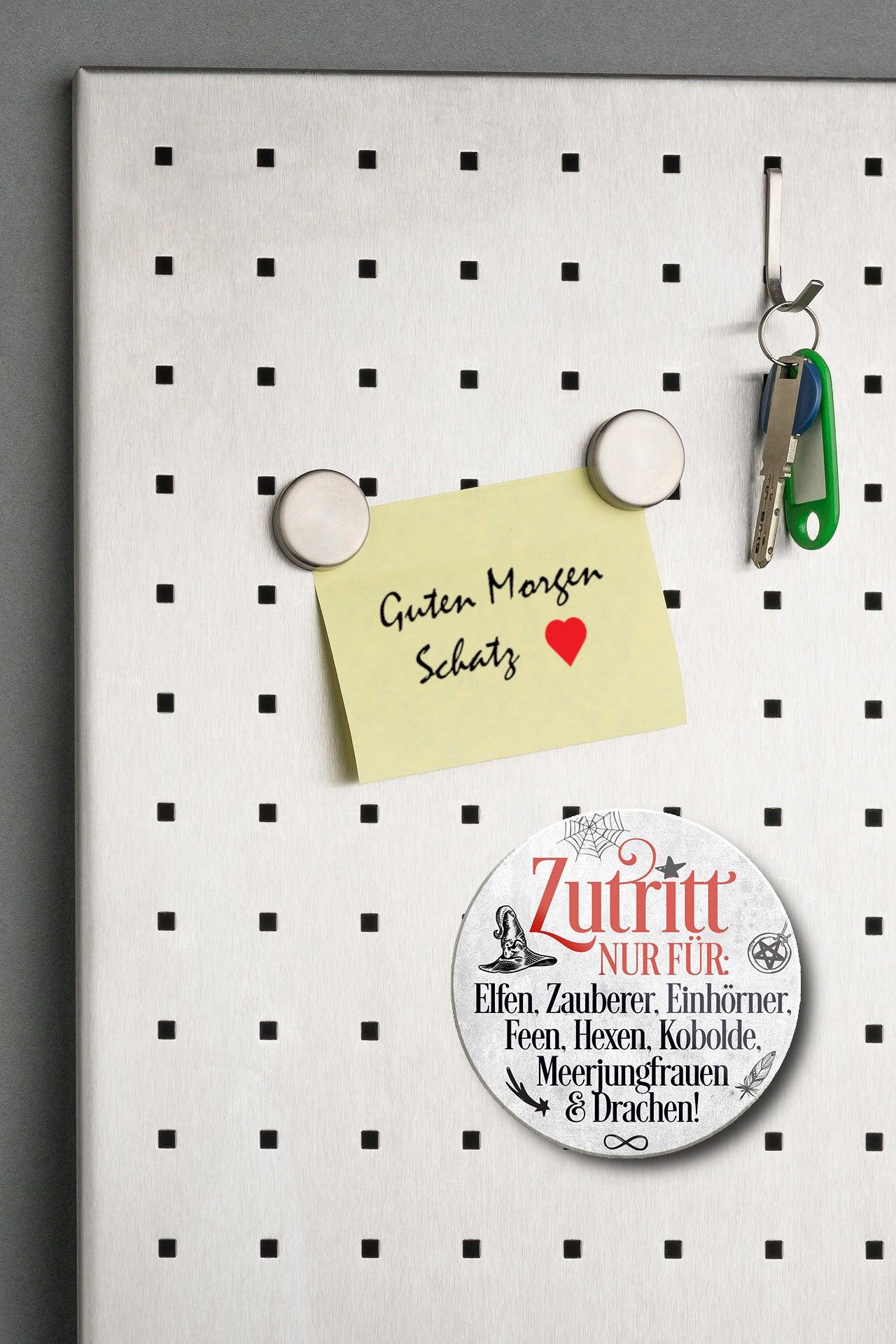 Magnet ''Zutritt nur für Elfen, Zauberer, Einhörner'' 8x8x0,3cm