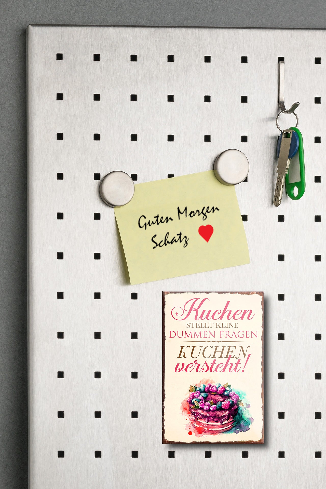 Magnet ''Kuchen stellt keine dummen Fragen Kuchen versteht'' 9x6x0,3cm