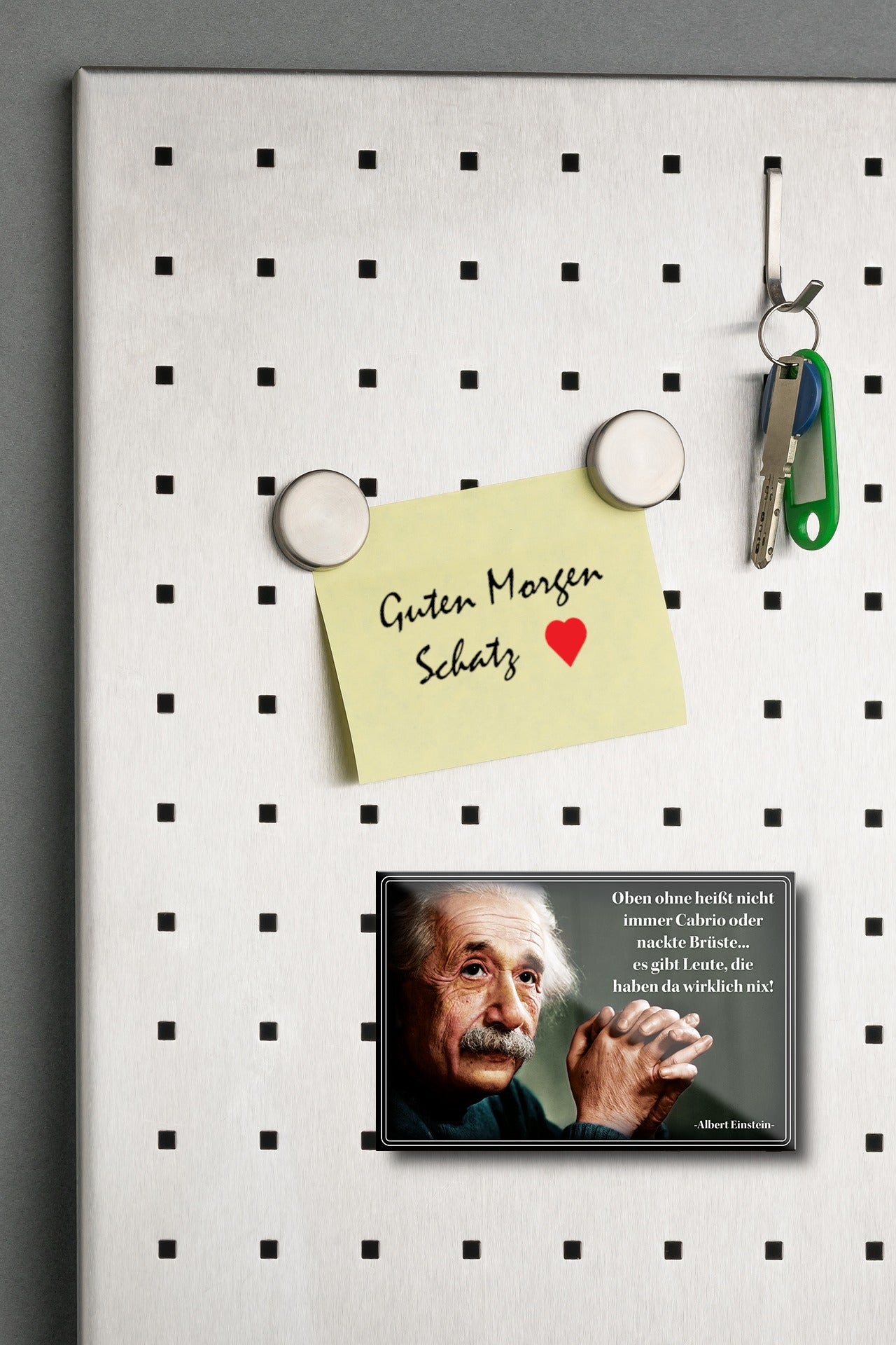 Magnet ''Oben ohne heißt nicht immer Cabrio (Einstein)'' 9x6x0,3cm