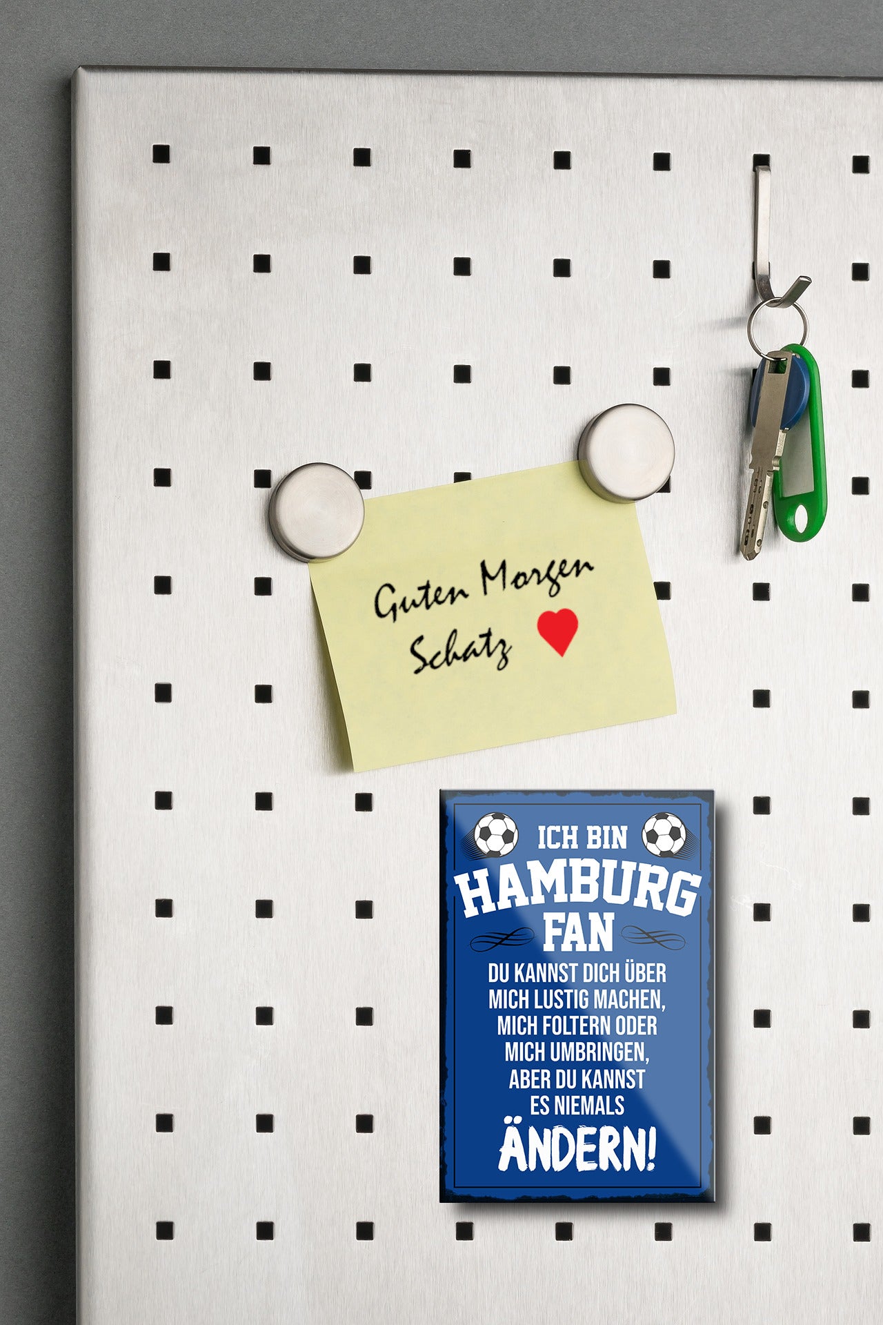 Magnet ''Hamburg Fan (weiße schrift)'' 9x6x0,3cm