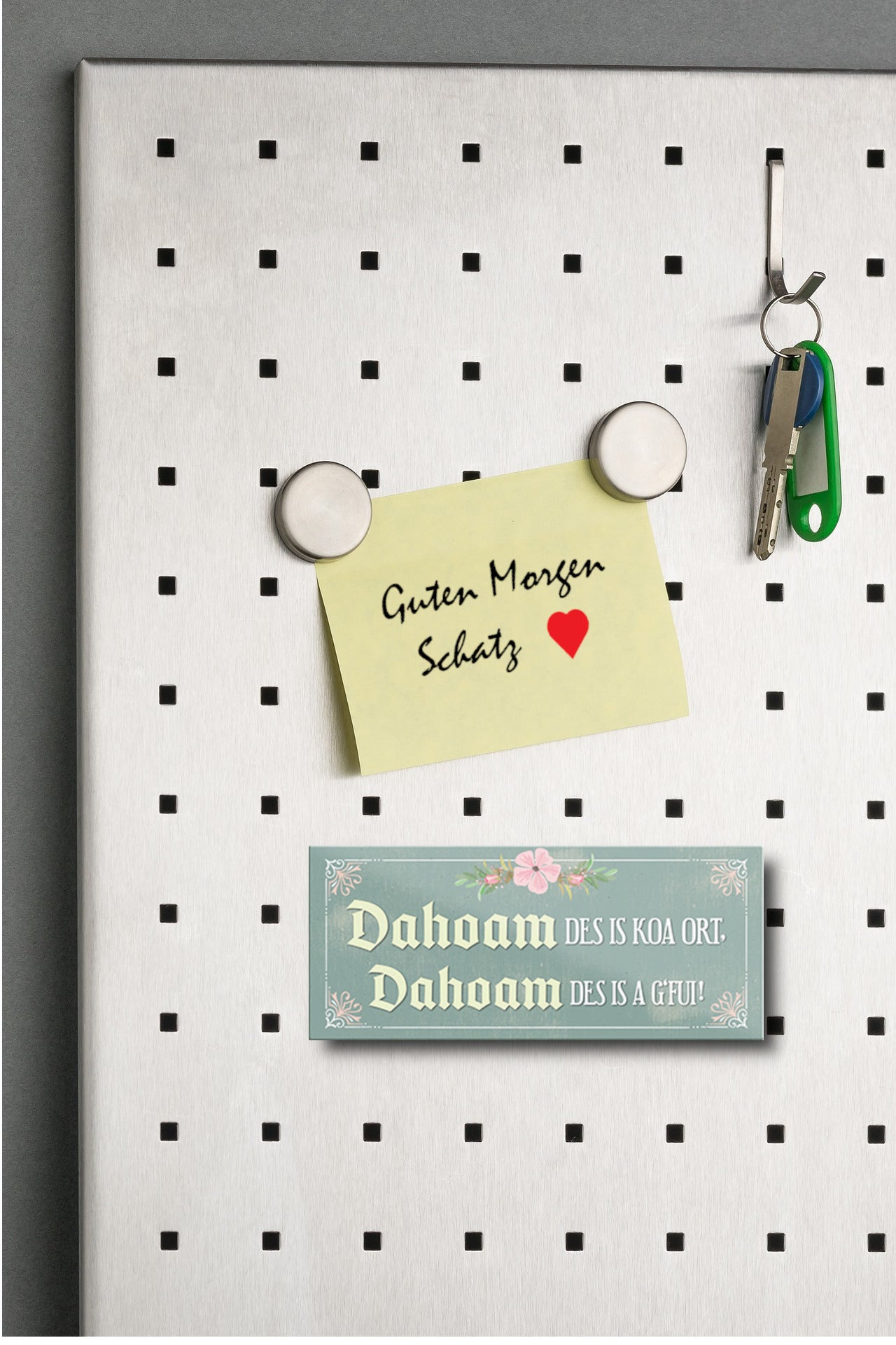 Magnet ''Dohaom des is koa ort, Dahoam des is a G'Fui'' 9,3x4cm