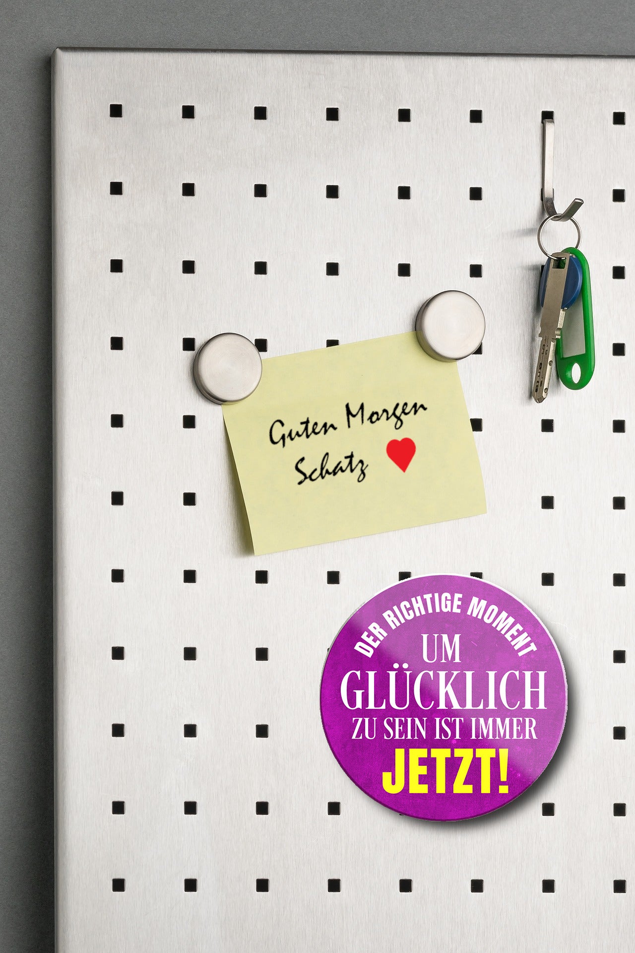 Magnet ''Der richtige Moment um Glücklich zu sein'' 8x8x0,3cm