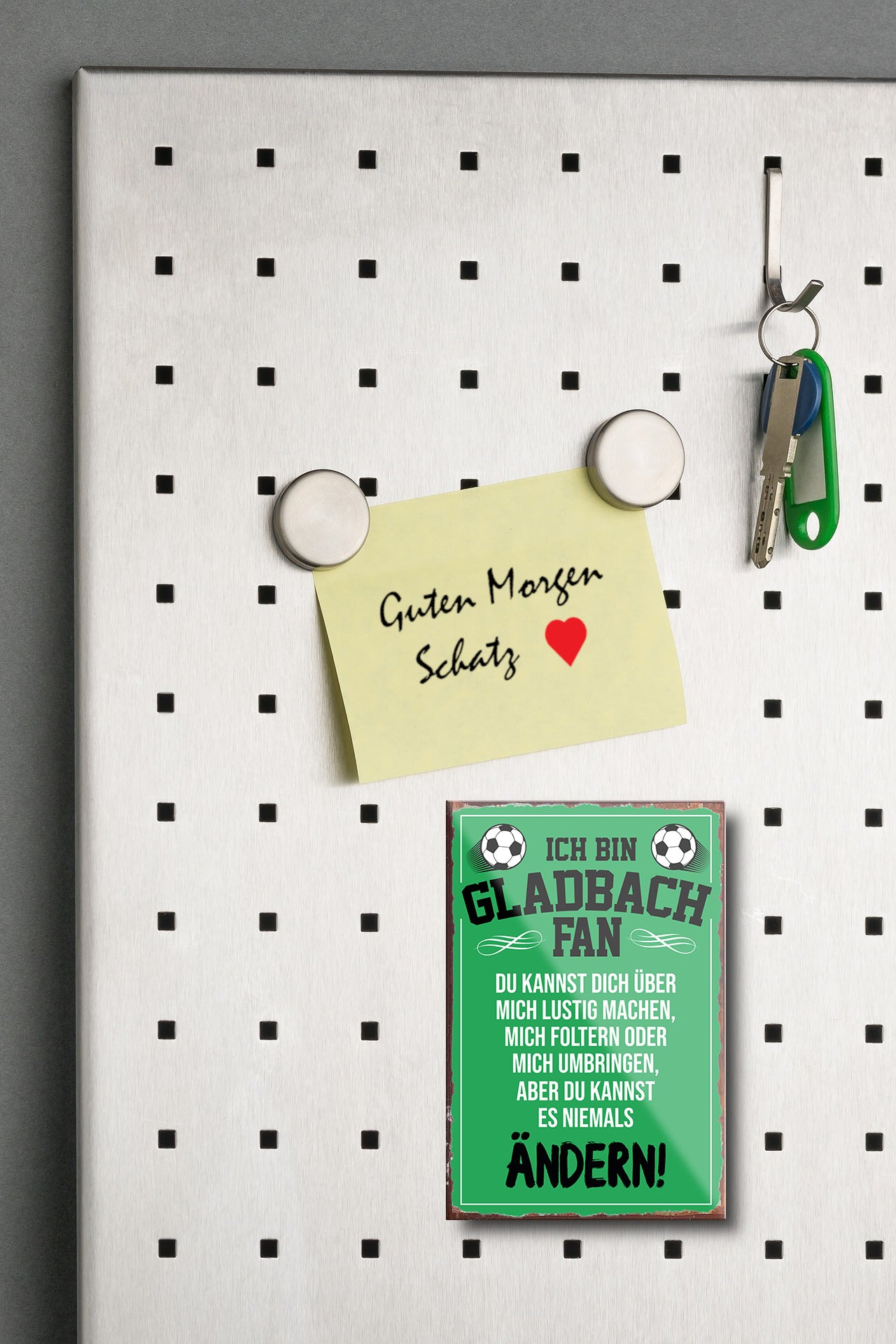 Magnet ''Gladbach Fan (schwarze schrift)'' 9x6x0,3cm