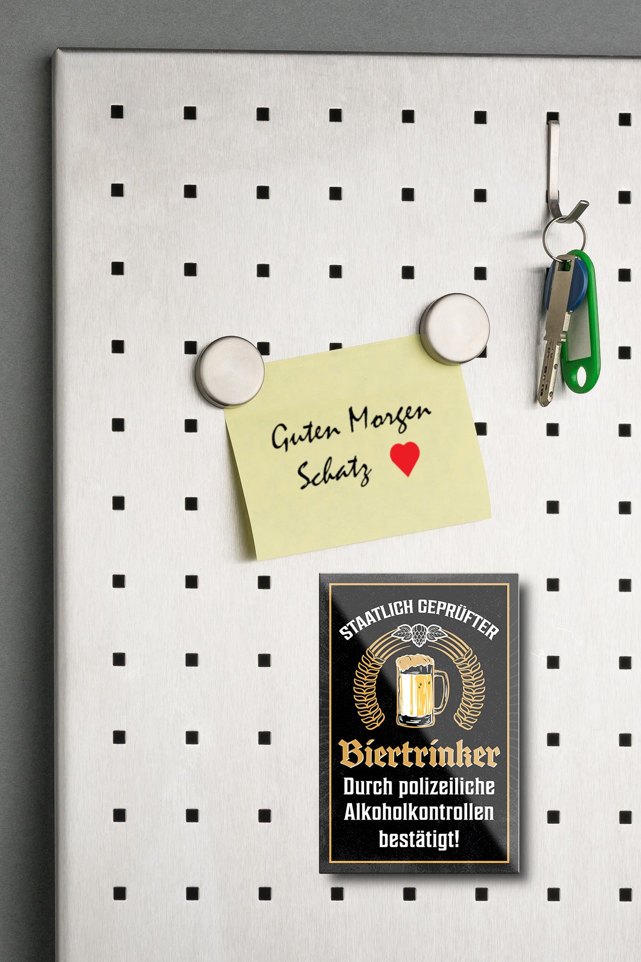 Magnet ''Staatlich geprüfter Biertrinker'' 9x6x0,3cm
