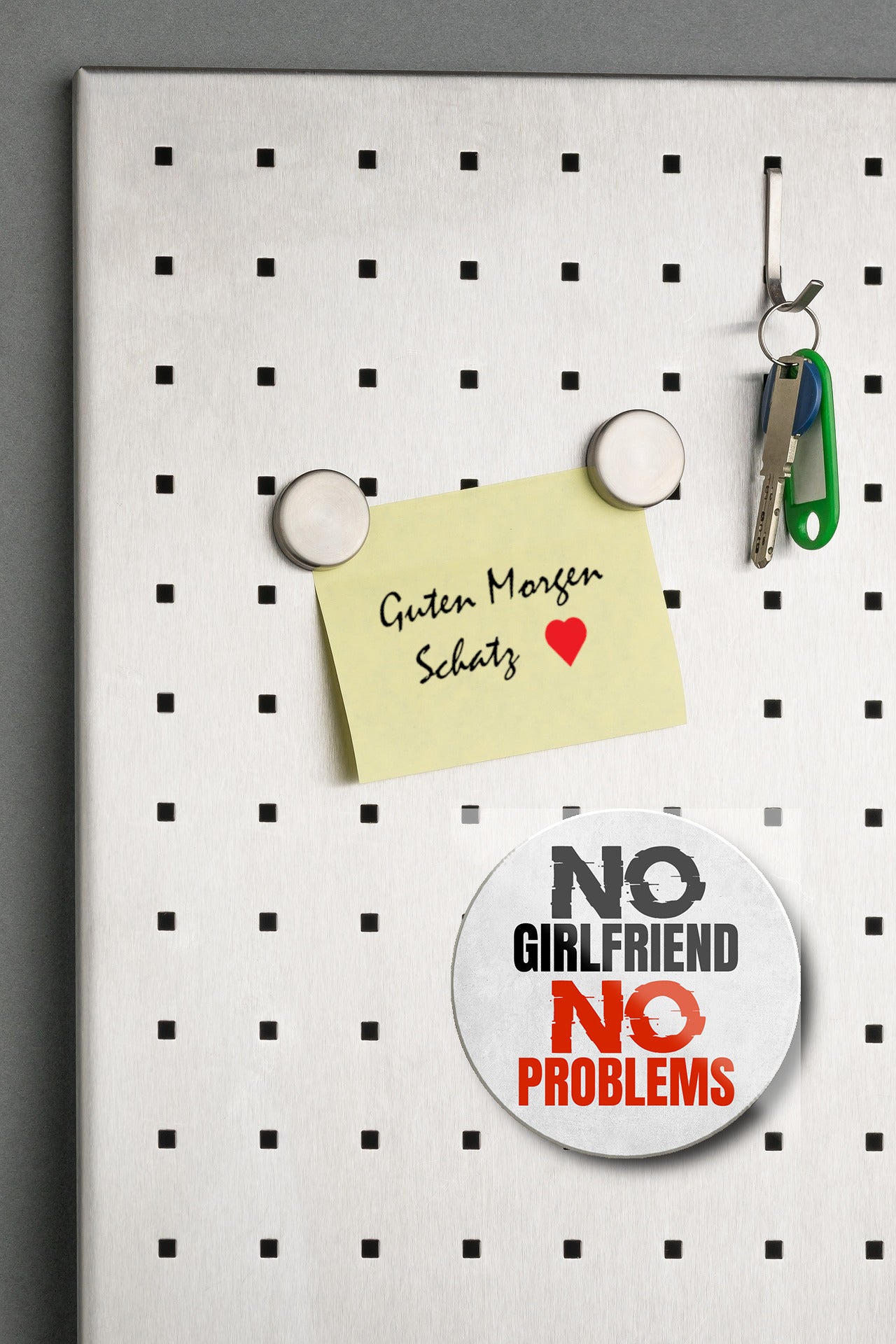 Magnet ''No girlfriend no problems'' 8x8x0.3cm