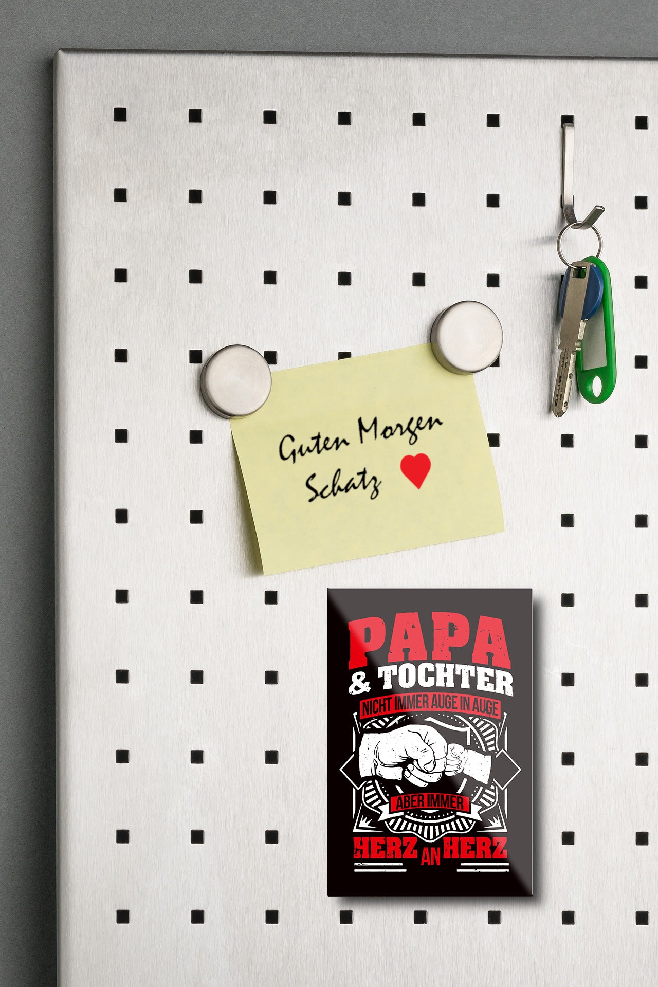 Magnet ''Papa & Tochter Herz an Herz'' 9x6x0,3cm