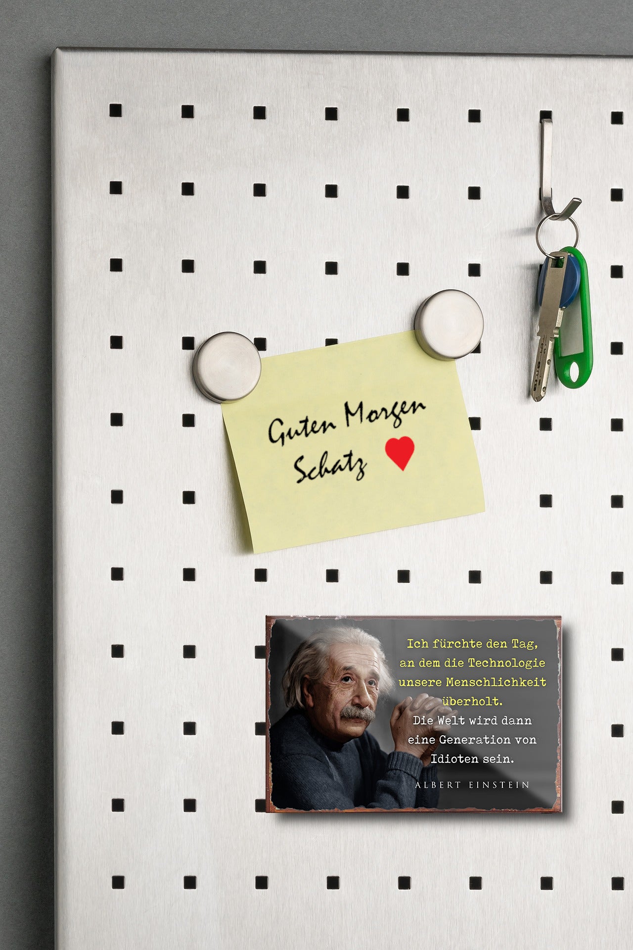 Magnet ''Ich fürchte den Tag an dem die Technologie (Einstein)'' 9x6x0,3cm