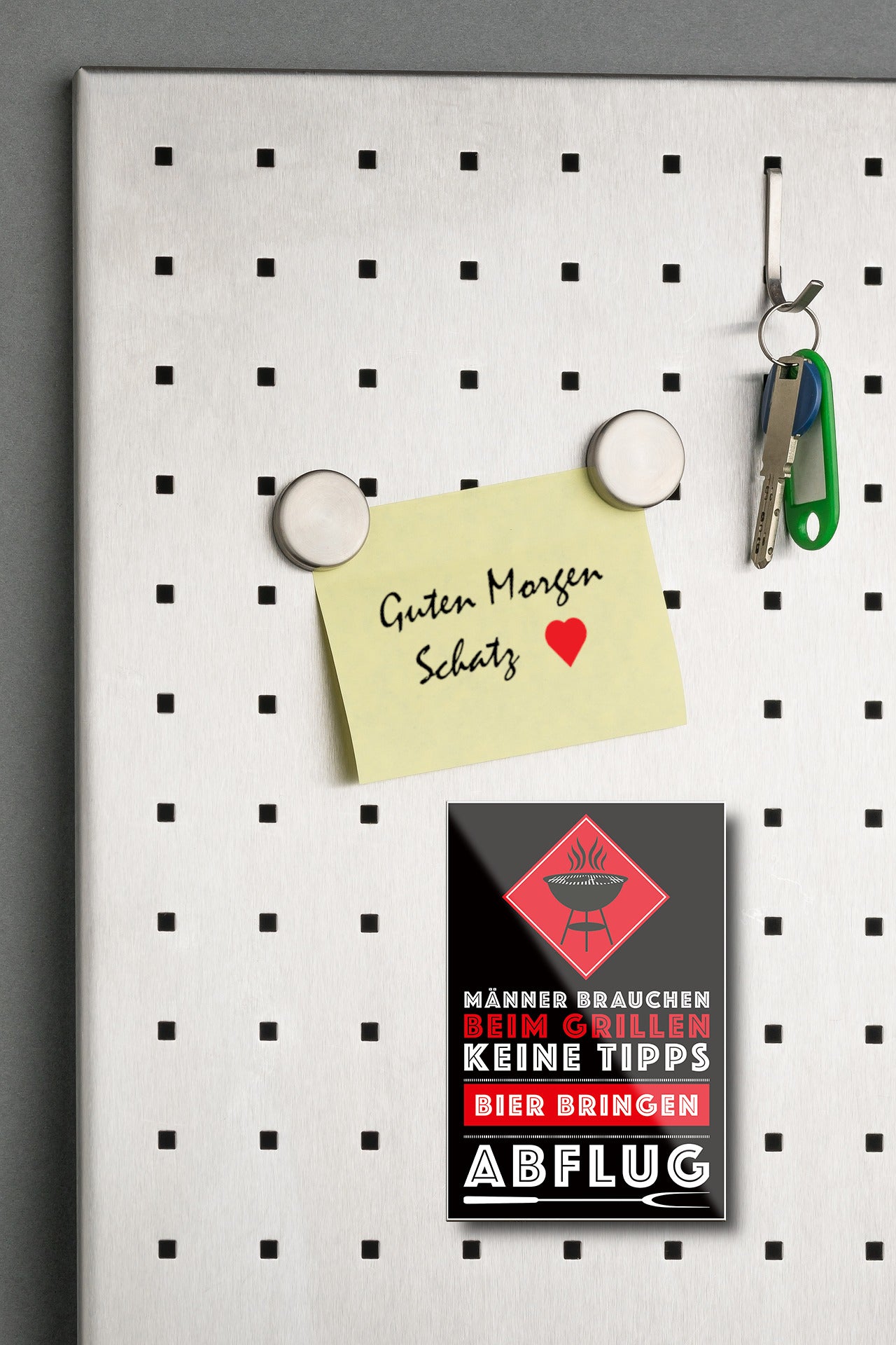 Magnet ''Männer brauchen beim Grillen keine Tipps'' 9x6x0,3cm