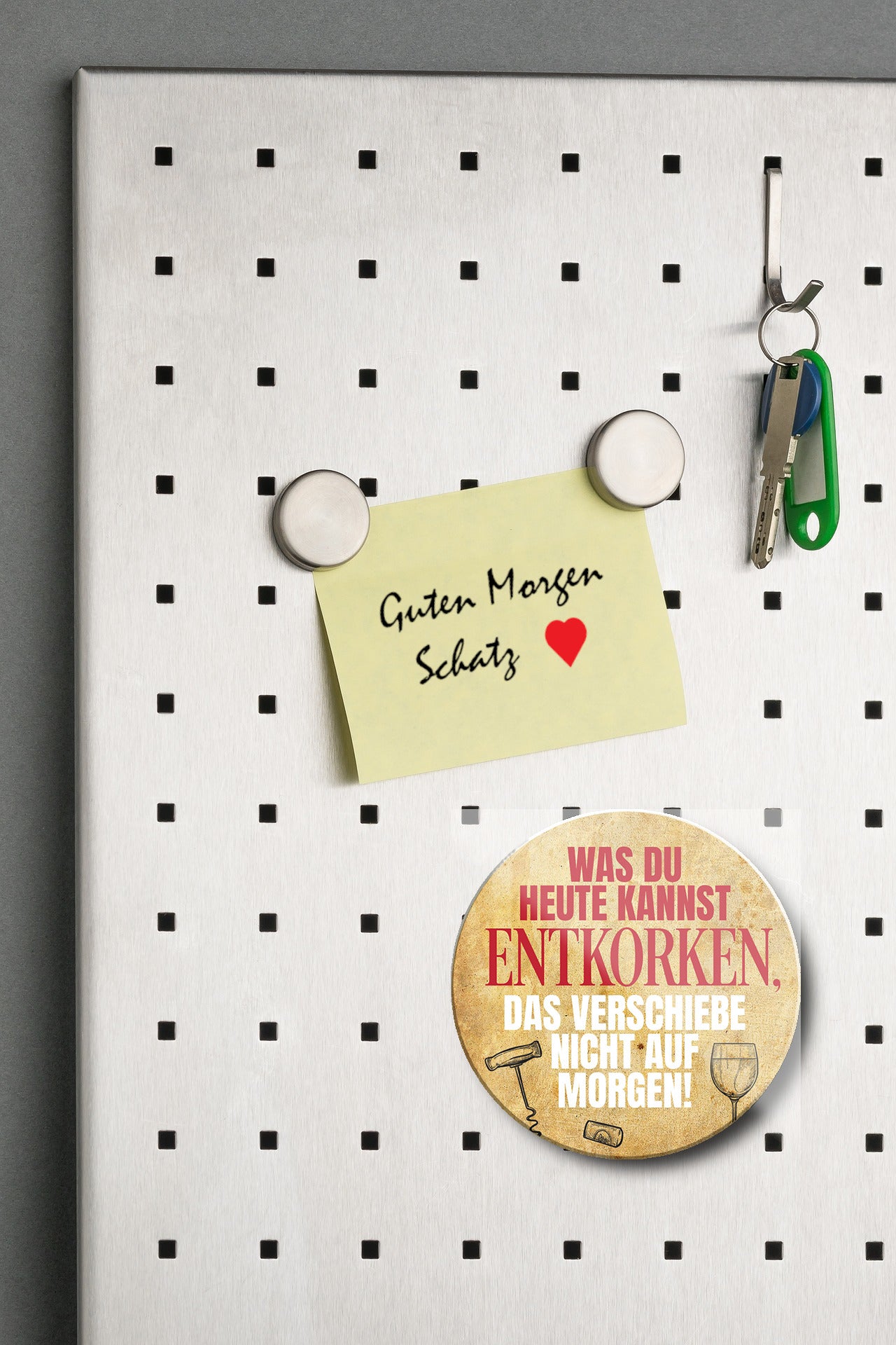 Magnet ''Was du heute kannst entkorken verschiebe nicht'' 8x8x0,3cm
