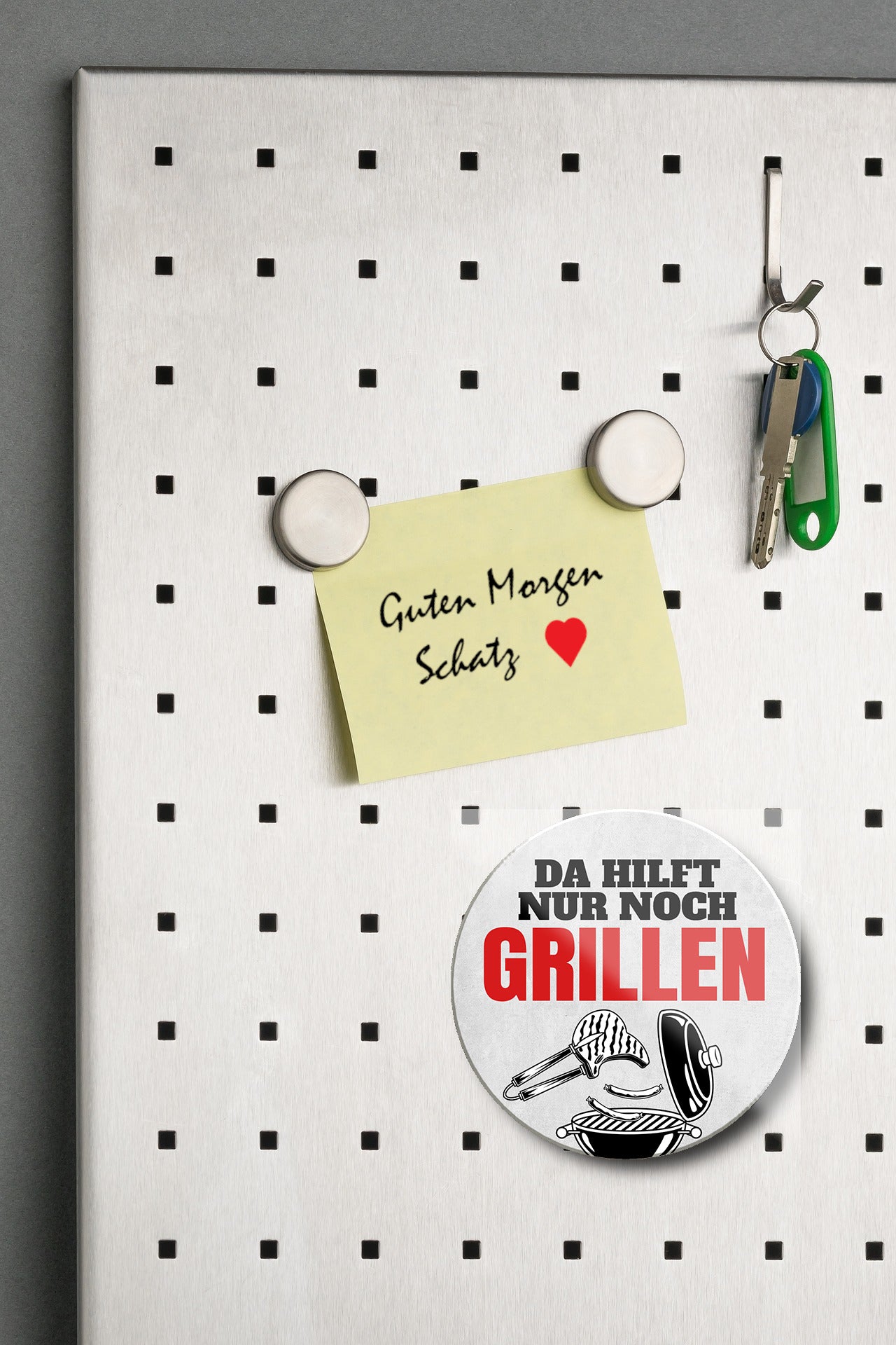 Magnet ''Da hilft nur noch Grillen'' 8x8x0,3cm