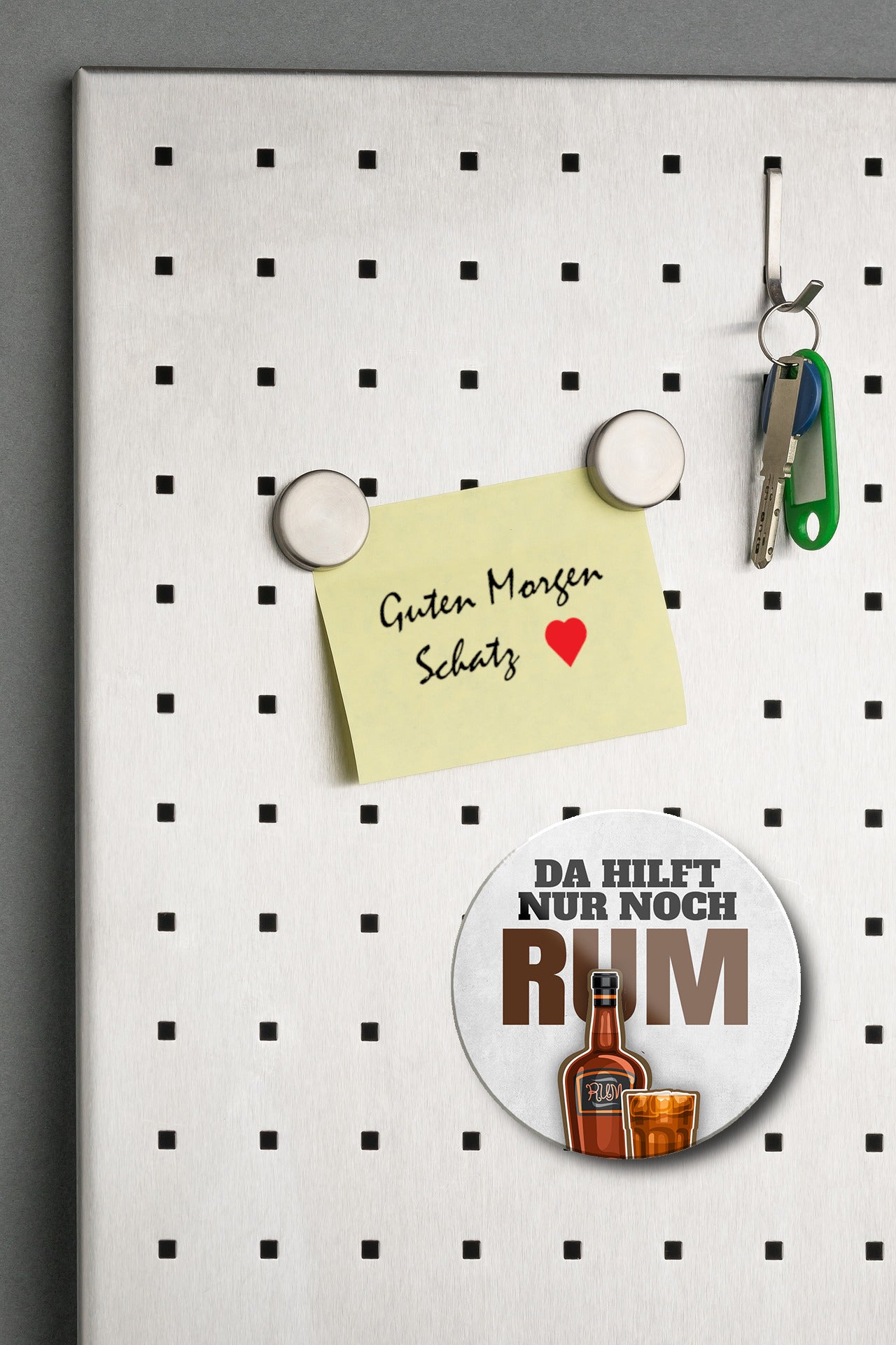 Magnet ''Da hilft nur noch Rum'' 8x8x0,3cm