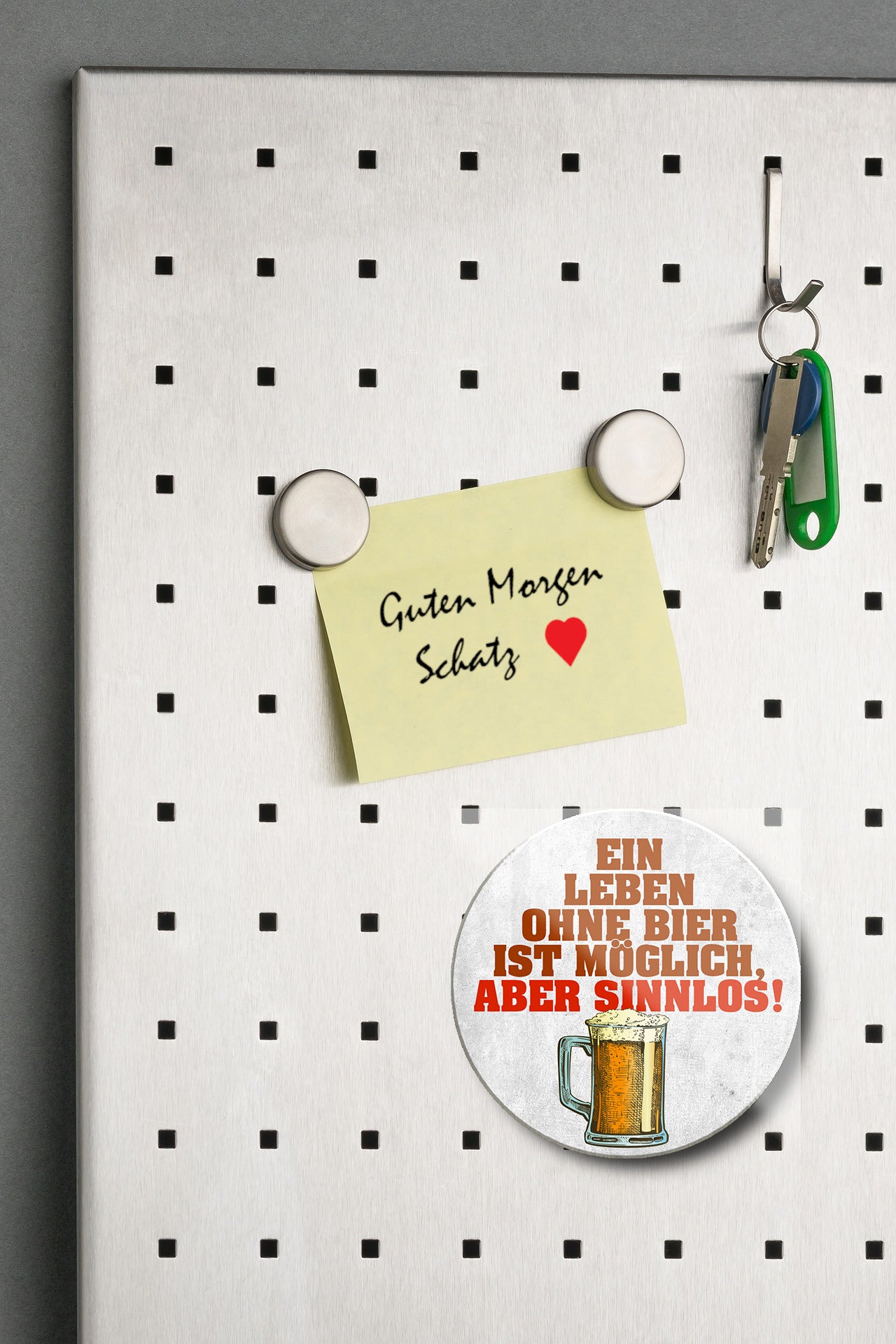 Magnet ''Ein Leben ohne Bier ist möglich aber sinnlos'' 8x8x0,3cm